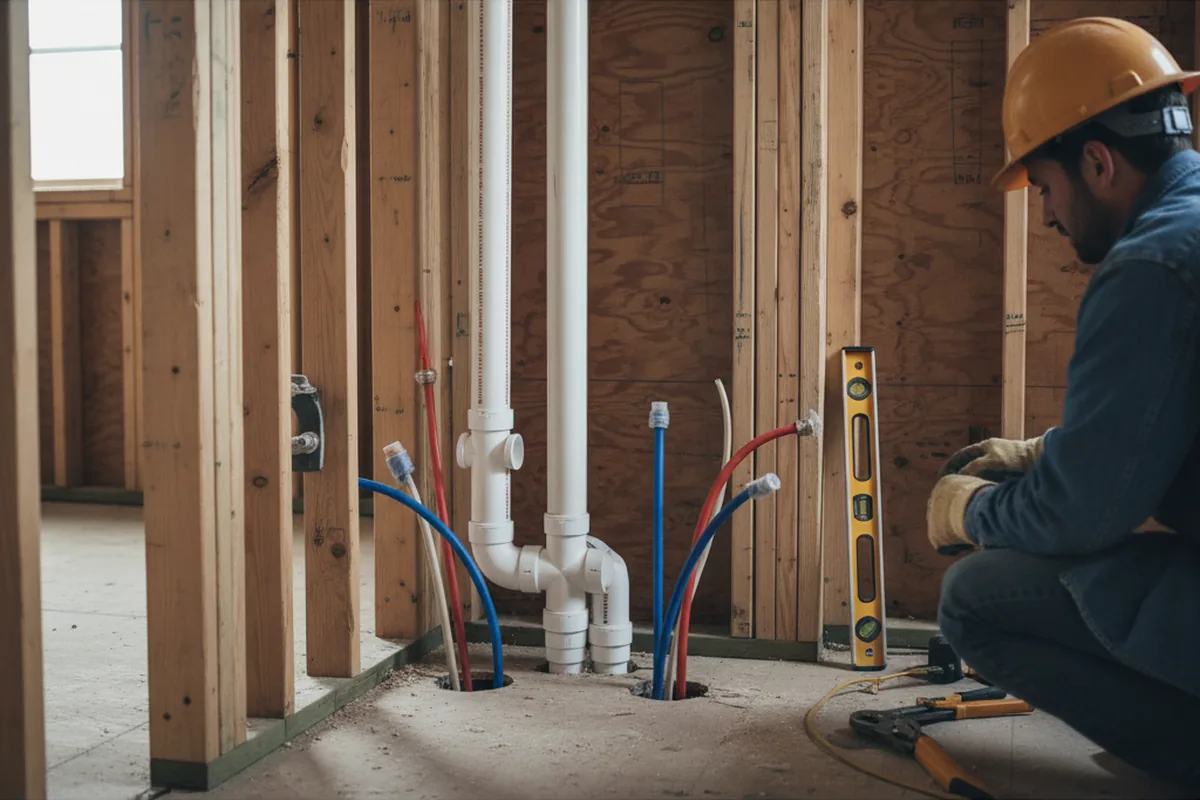 Drain and supply rough-in during Garbage Disposal Repair in Delta